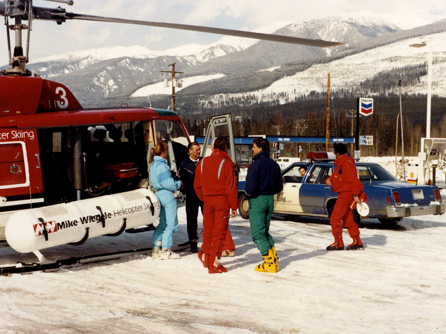 Heli-skiing in 1980 at Mike Wiegele Helicopter Skiing Resort
