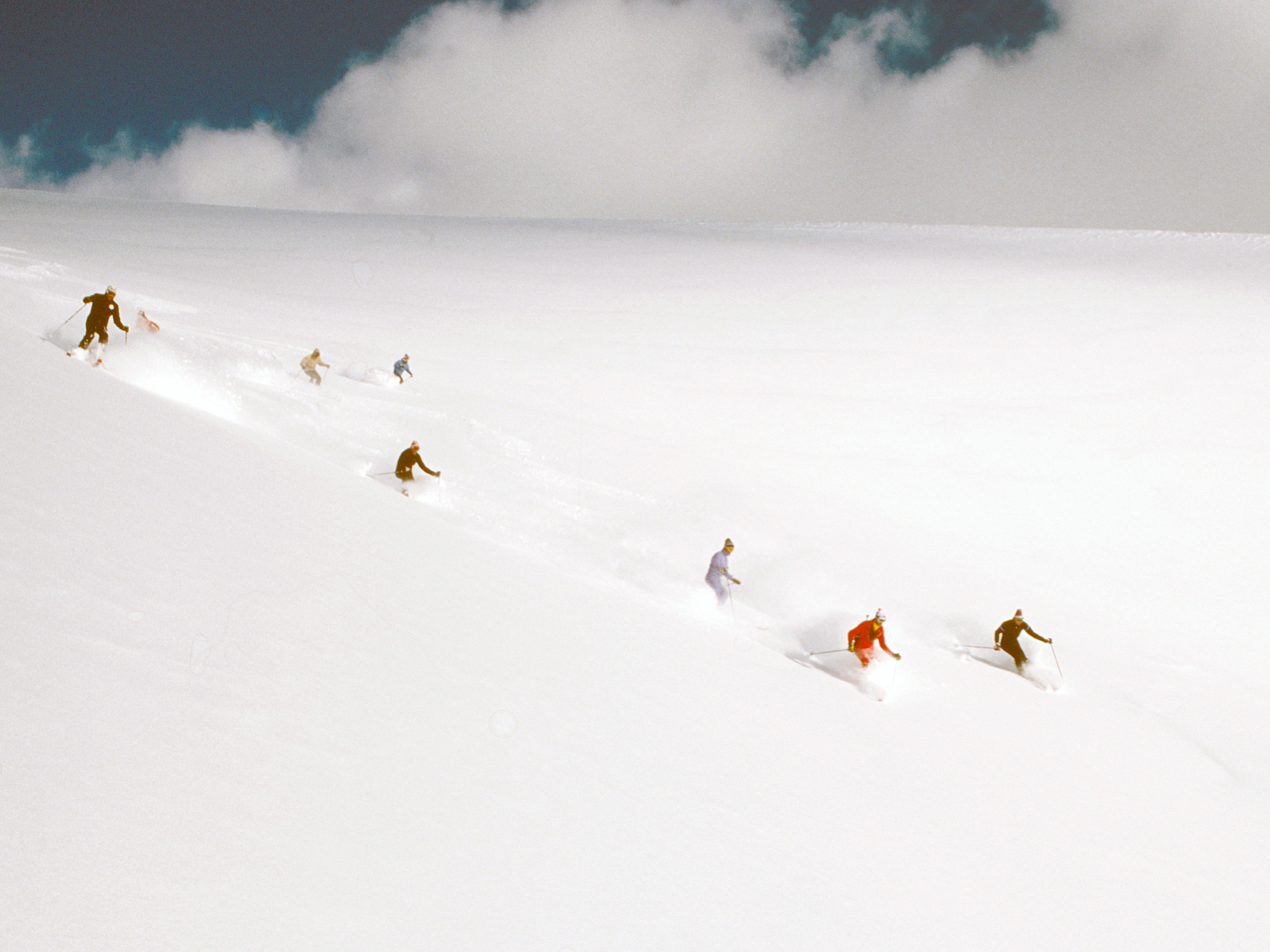 Heli-skiing in 1980 at Mike Wiegele Helicopter Skiing Resort