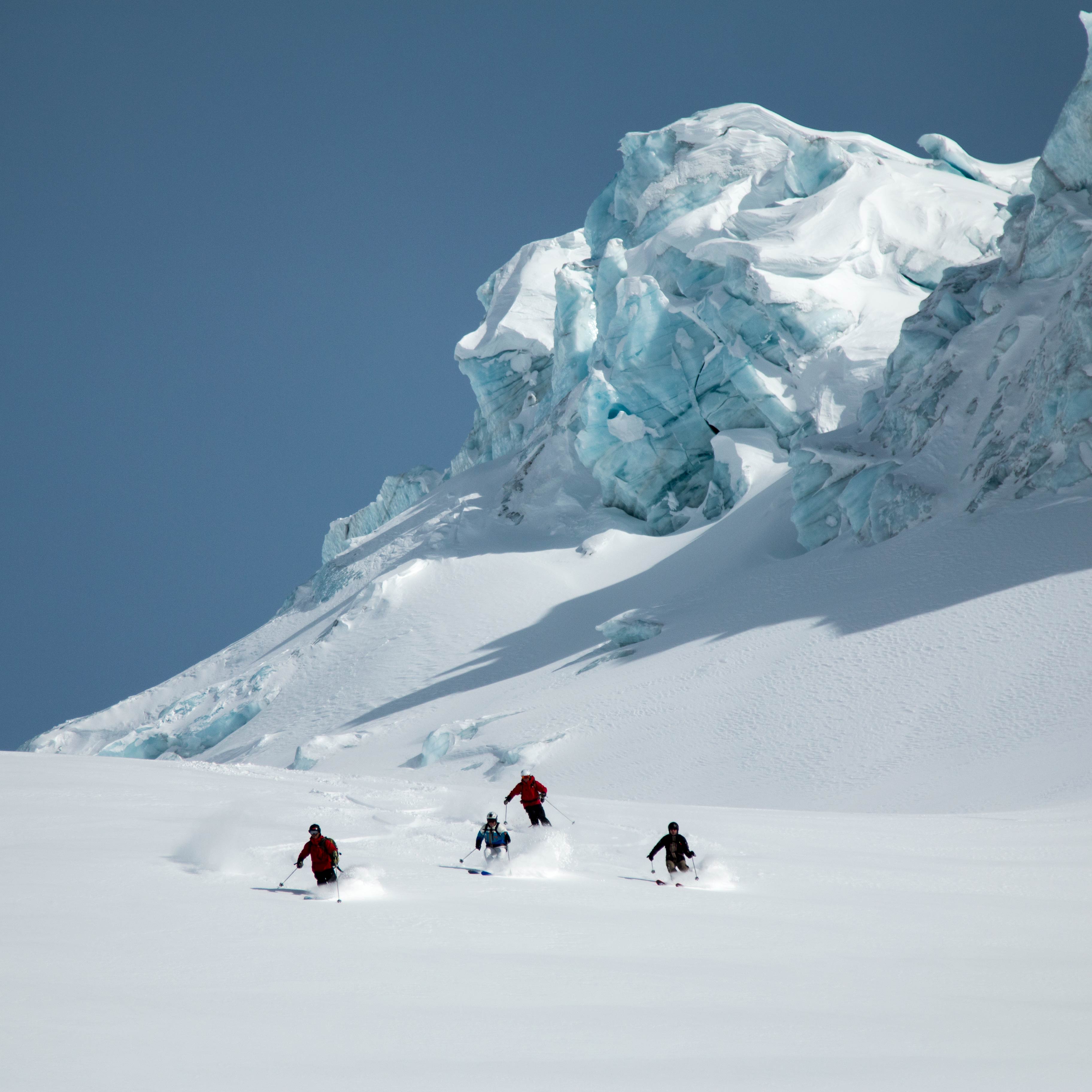 Glacier skiing at Mike Wiegele Heli-ski Resort in Blue River, Canada
