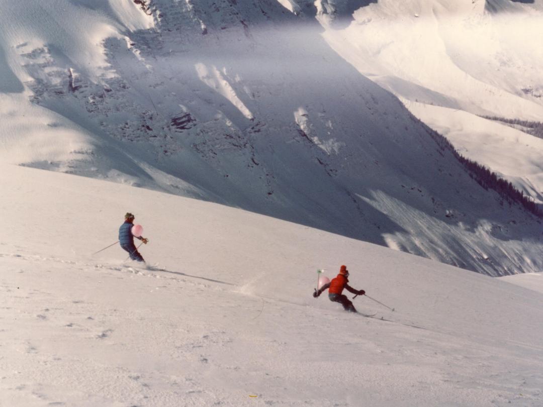 Heli-skiing in 1980 at Mike Wiegele Helicopter Skiing Resort