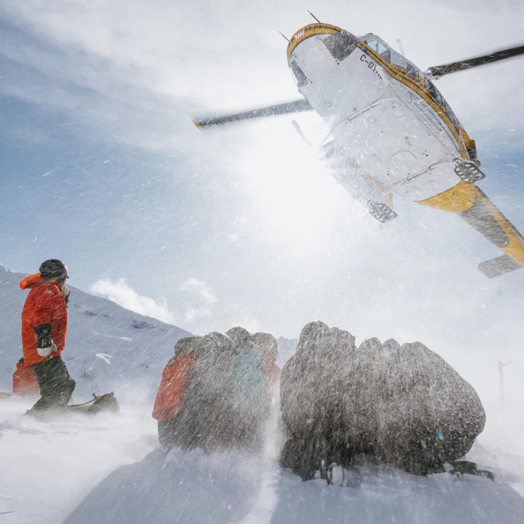 Heli launching and group below
