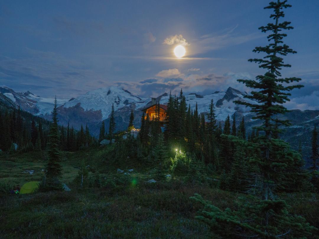 Mike Wiegele Heli-skiing Grizzly Hut in Monashee Mountains