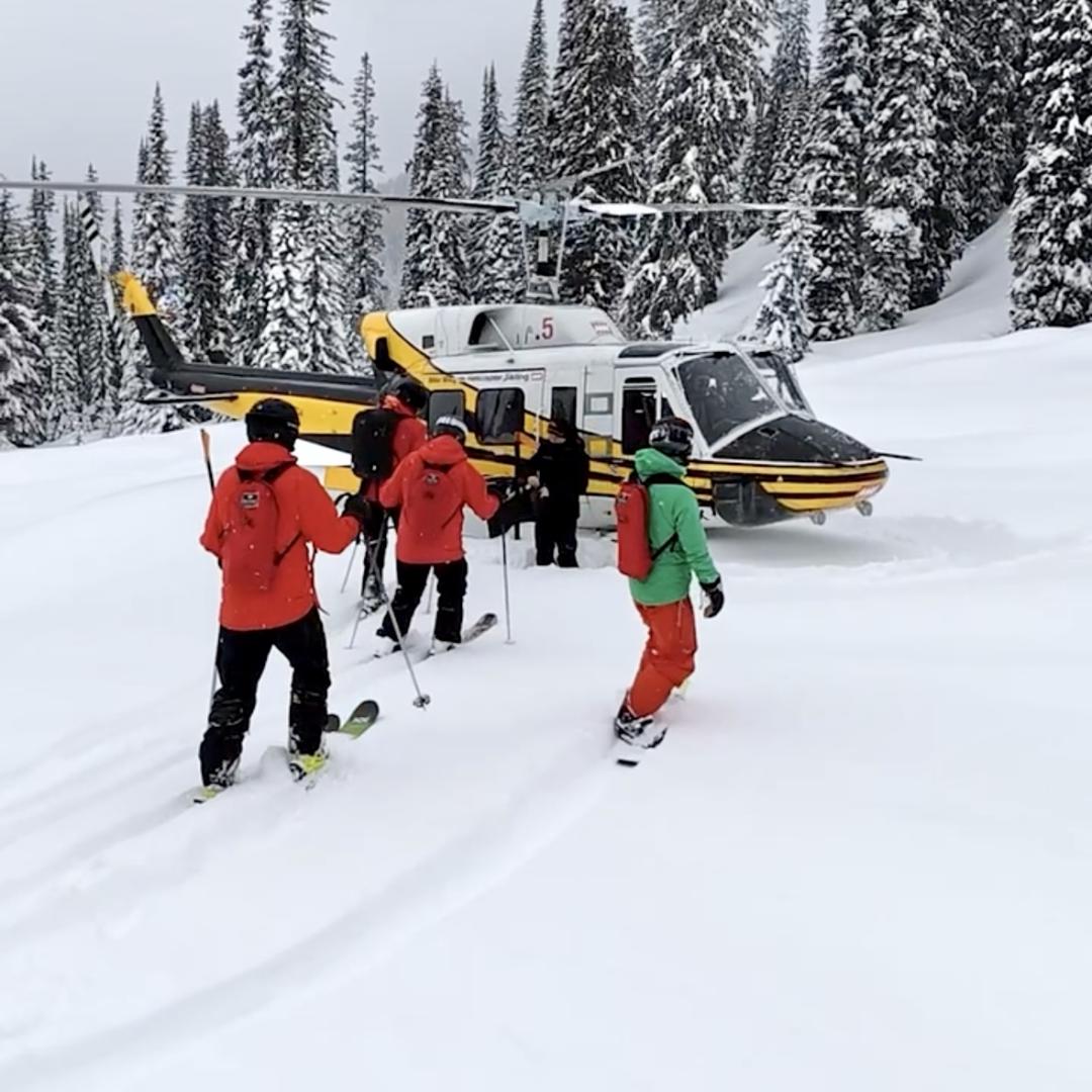 Guests heading to the heli