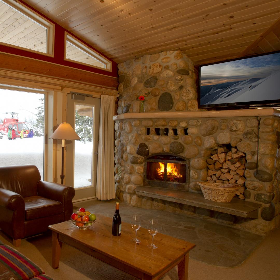 Enjoy log chalet comfort after a day of powder skiing at Mike Wiegele Heli-ski Resort.