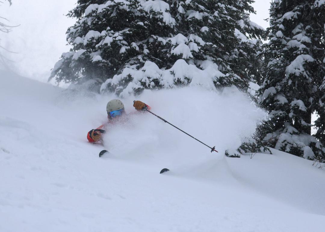 Deep powder skiing