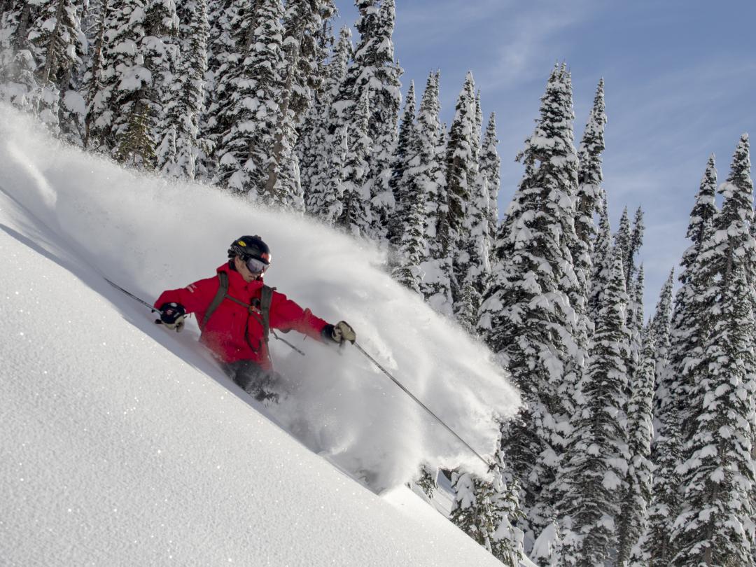 Elite powder skiing at Mike Wiegele Heli-Skiing Resort