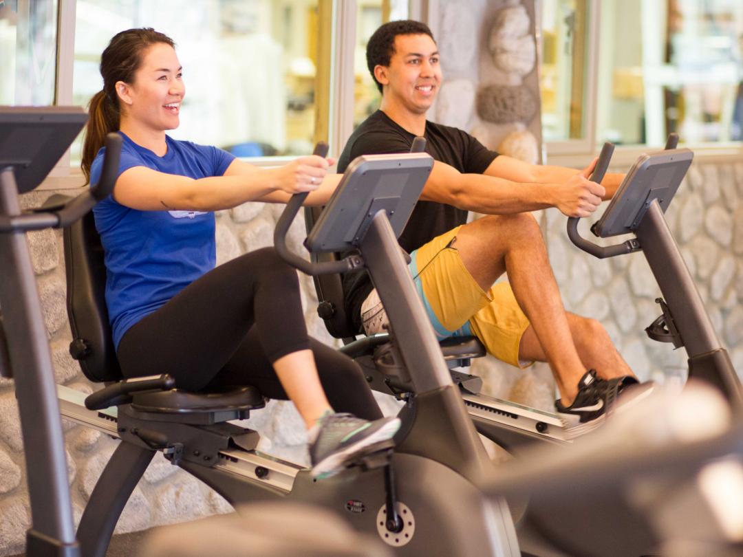 Fitness Center at Mike Wiegele Heli-skiing resort, BC, Canada