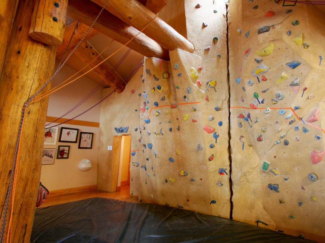 World-class climbing wall located in the Guides Haus at Mike Wiegele Heli-skiing Resort.