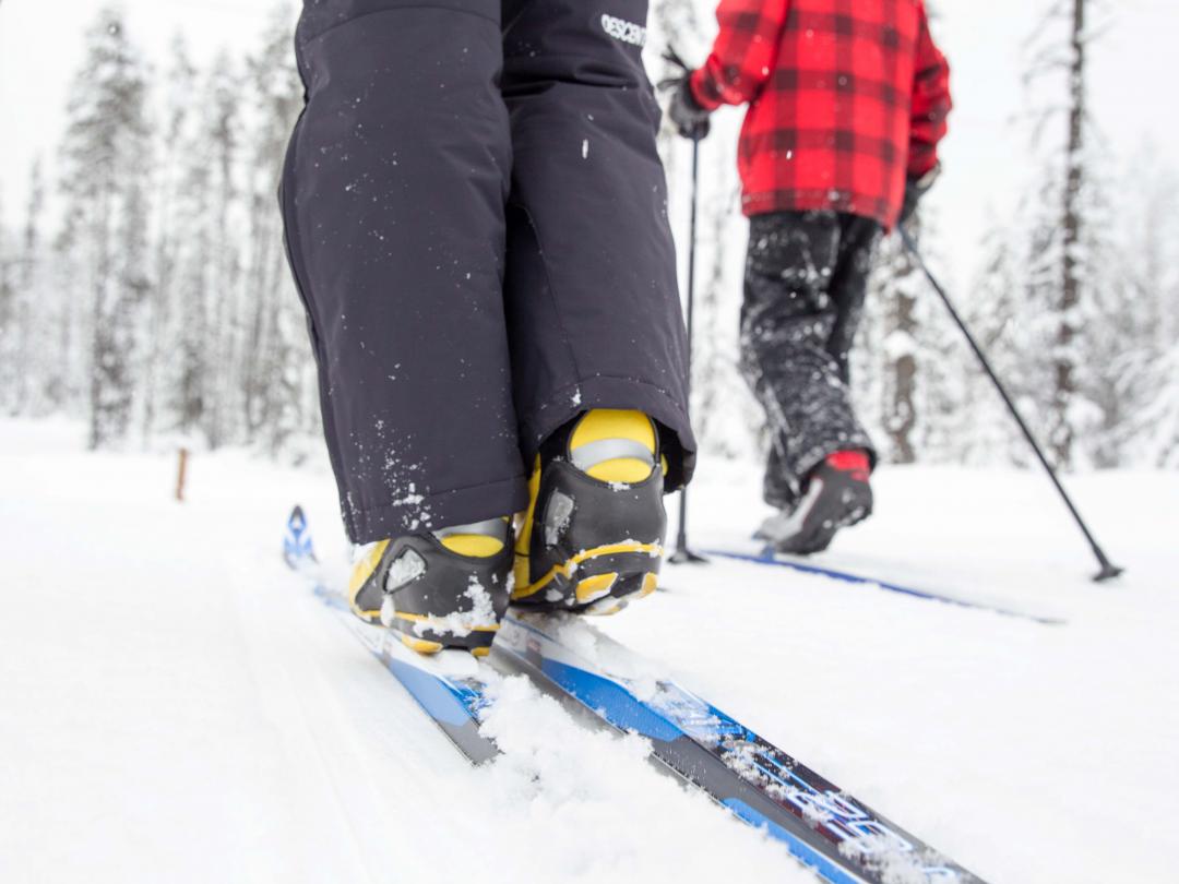 Nordic skiing at Mike Wiegele Heli-skiing Resort, Blue River, BC, Canada