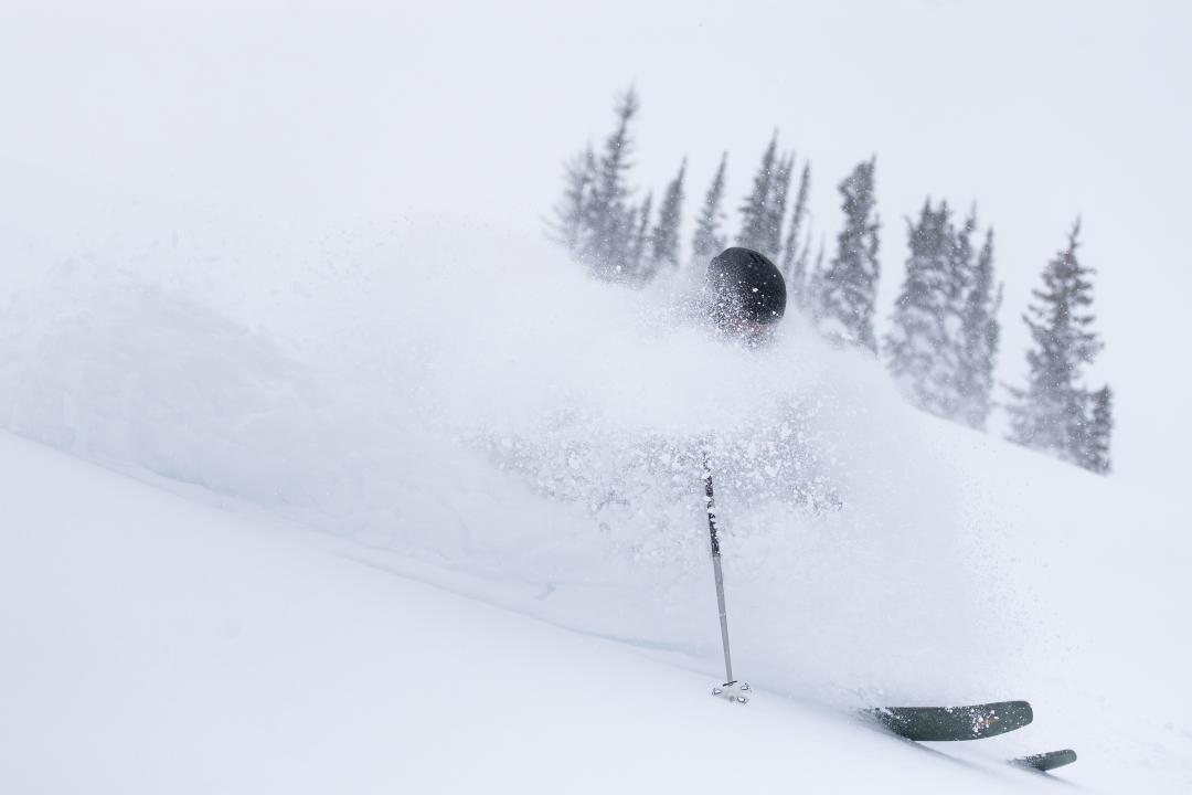 Deep powder skiing