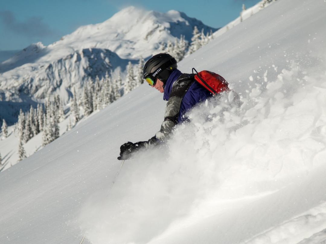 Best powder skiing in the world is at Mike Wiegele Heliski Resort in Blue River, BC, Canada.