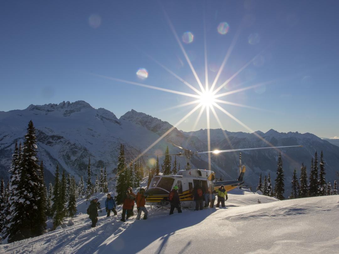 Mike Wiegele Heli-skiing Resort in Blue River, BC offers best powder skiing in the world.