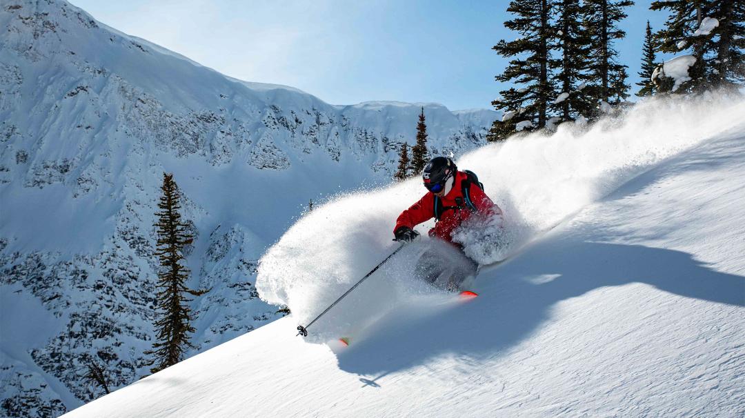 Bob Rankin skiing in the sun