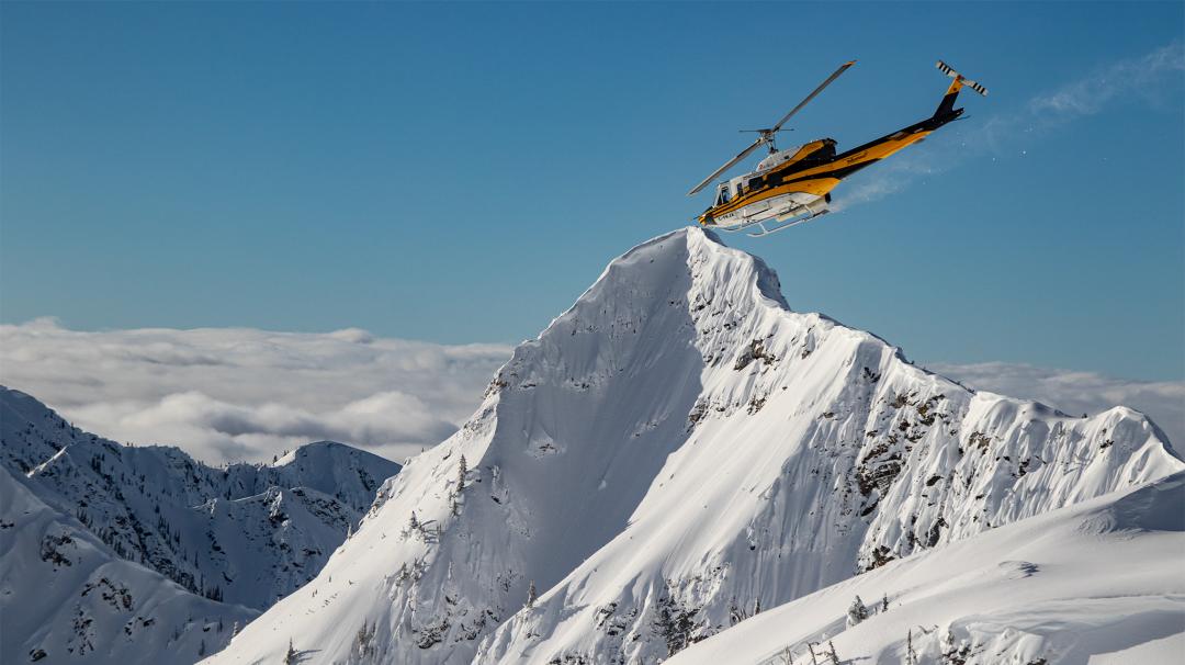 Helicopter in the mountains