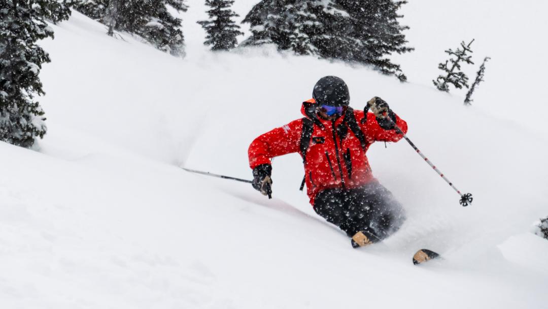 Deep powder skiing