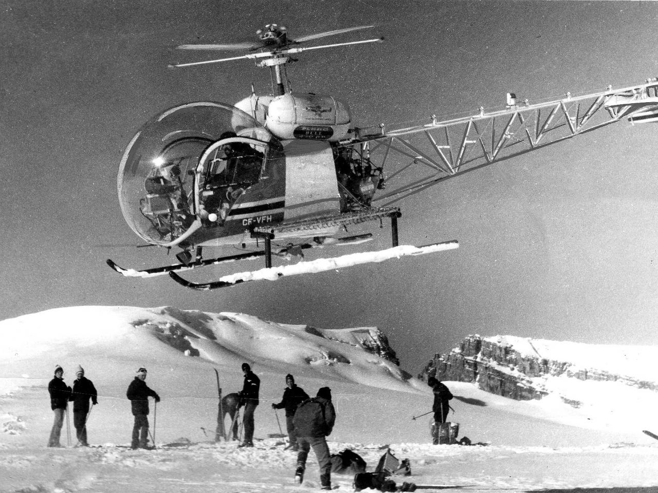Helicopter Skiing in 1970 at Mike Wiegele Heli-skiing Resort