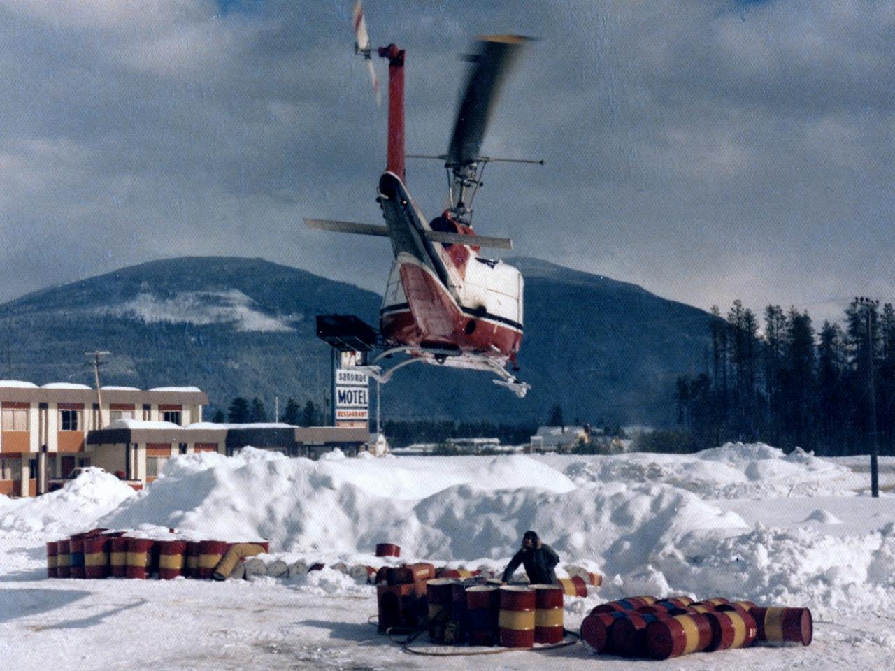Heli-skiing in 1980 at Mike Wiegele Helicopter Skiing Resort