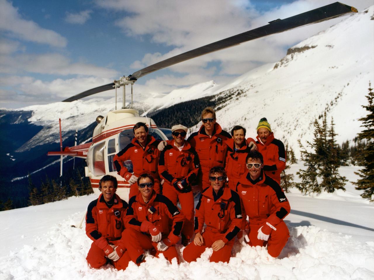 Heli-skiing in 1980 at Mike Wiegele Helicopter Skiing Resort