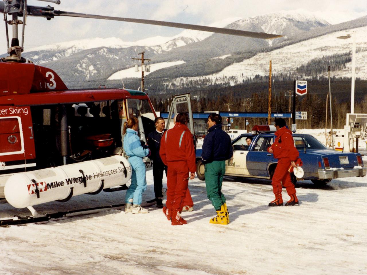 Heli-skiing in 1980 at Mike Wiegele Helicopter Skiing Resort