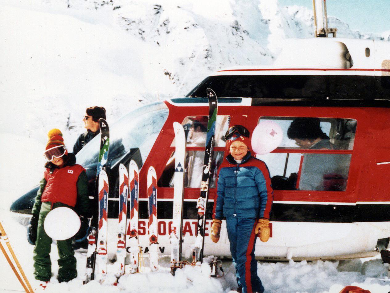 Heli-skiing in 1980 at Mike Wiegele Helicopter Skiing Resort
