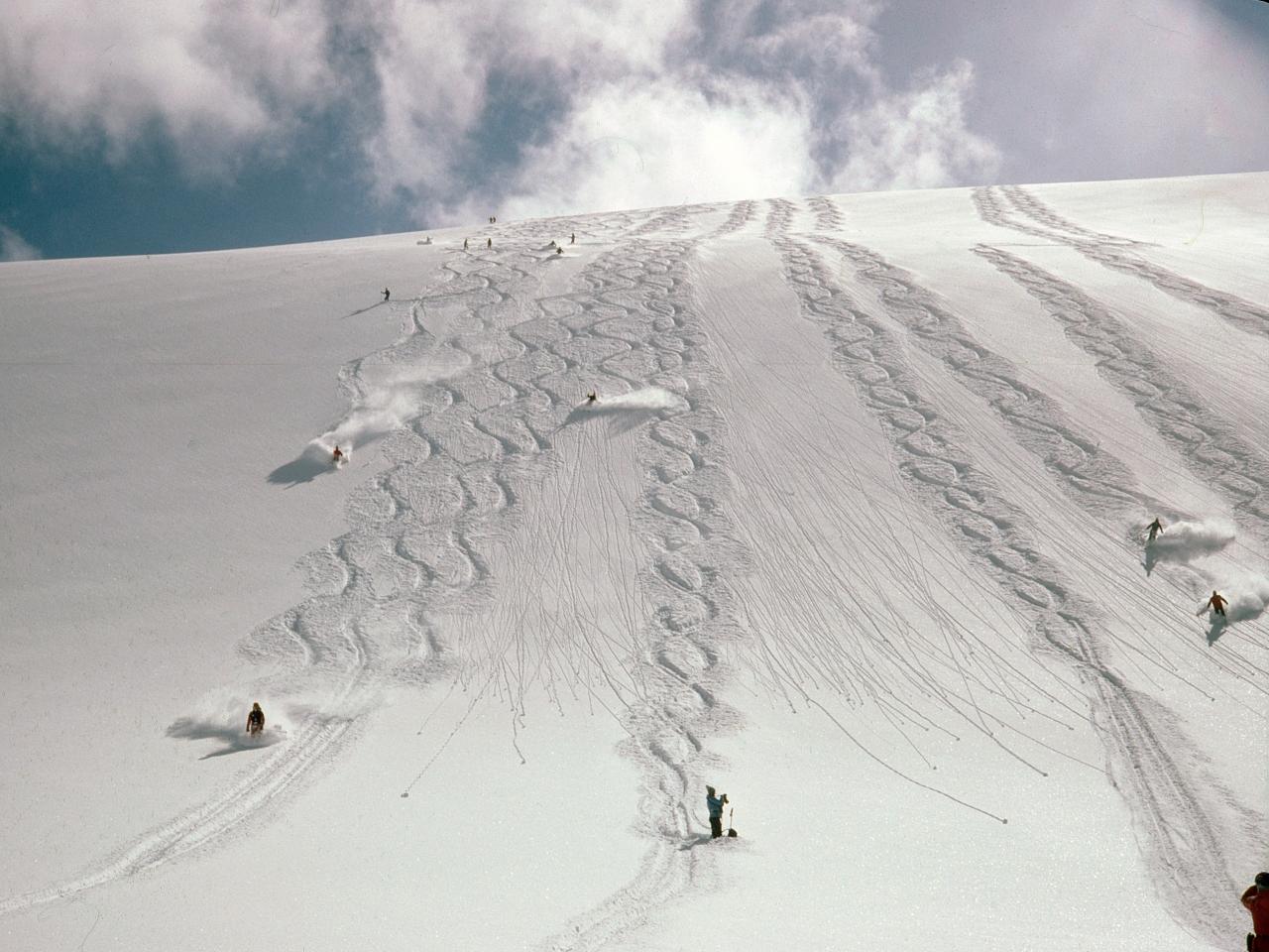 Heli-skiing in 1980 at Mike Wiegele Helicopter Skiing Resort