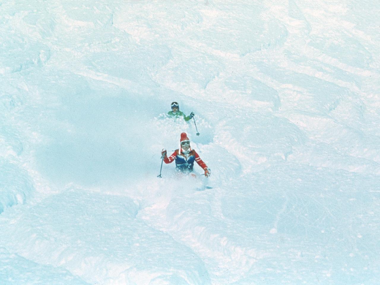 Heli-skiing in 1980 at Mike Wiegele Helicopter Skiing Resort