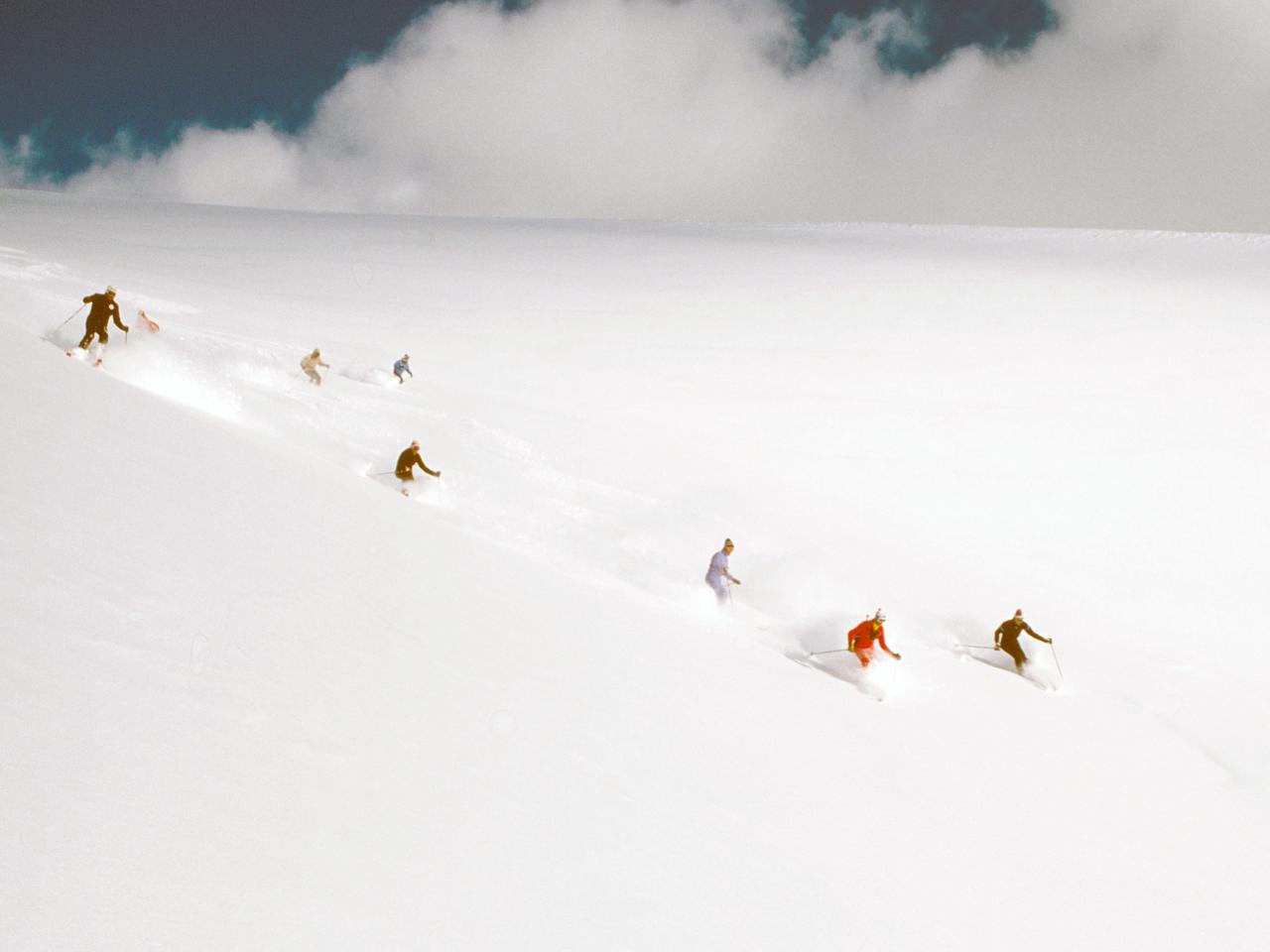 Heli-skiing in 1980 at Mike Wiegele Helicopter Skiing Resort