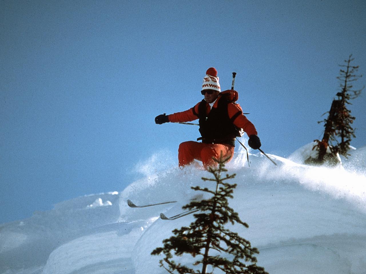 Heli-skiing in 1980 at Mike Wiegele Helicopter Skiing Resort