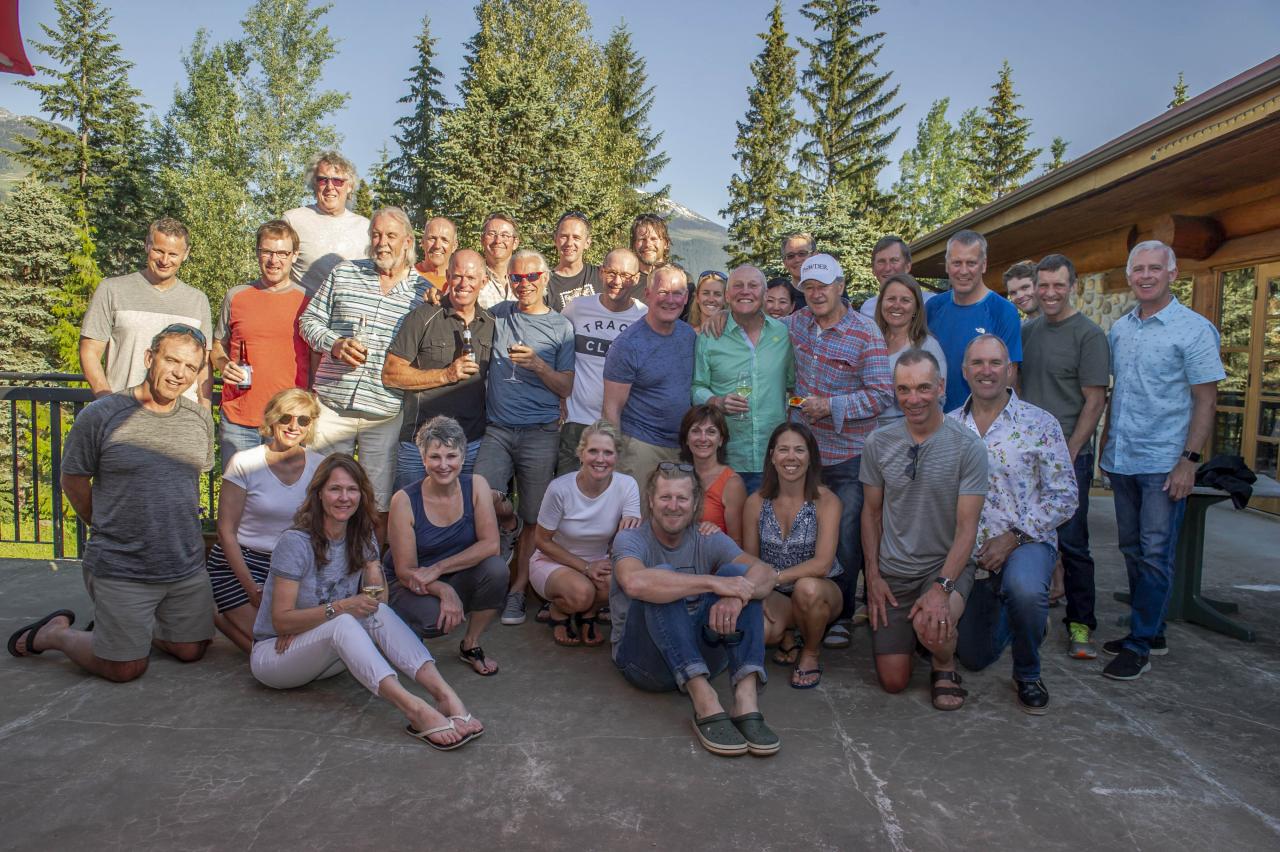 Gold Medal Plates 1001km Cycling Challenge Group at Mike Wiegele Heliski Resort, BC, Canada