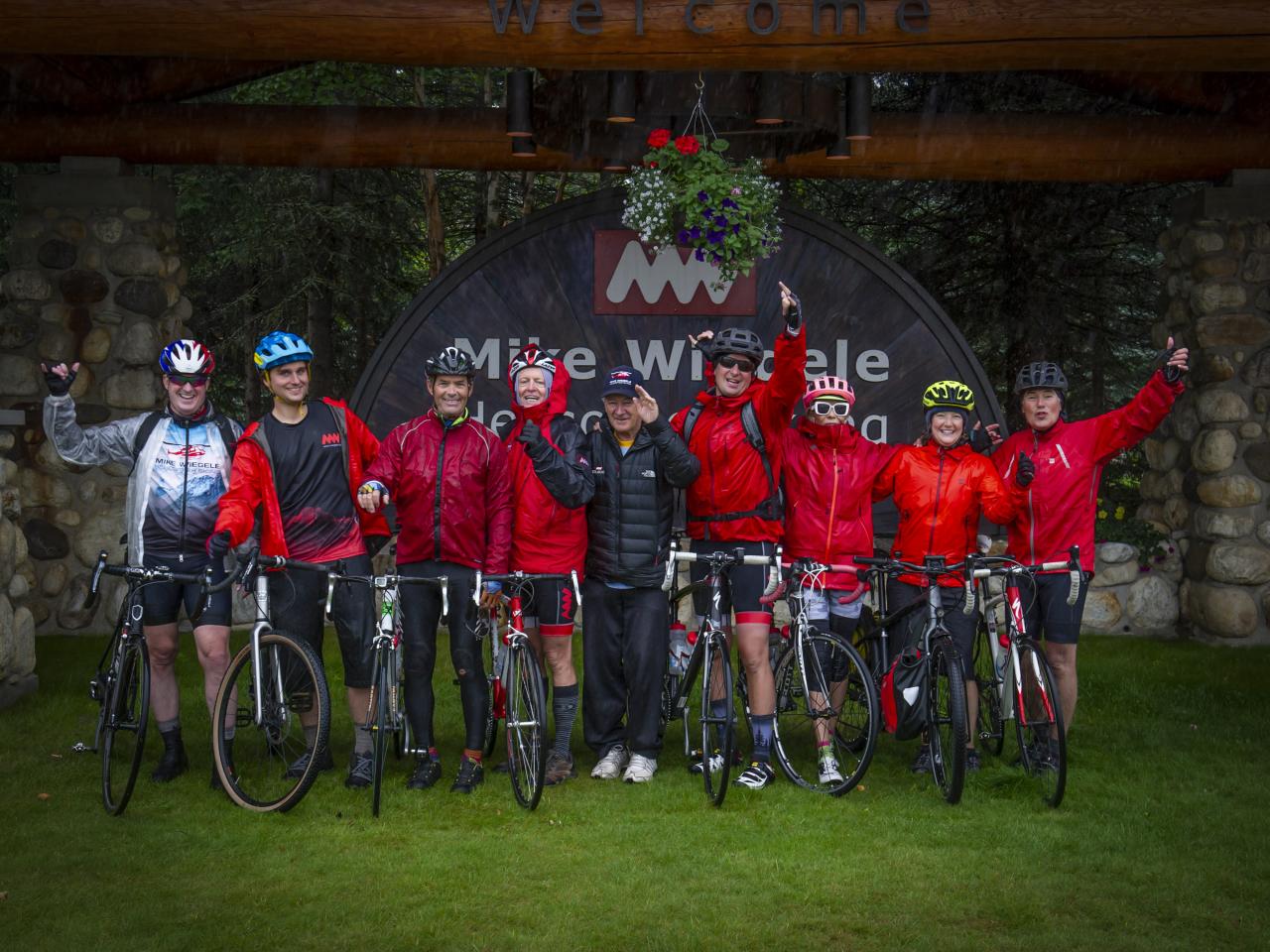 Tour De Blue crew in Blue River, including Mike, Senior Lead Guide and Assistant Operations Manager Elias Ortner, General Manager Matic Vecko.