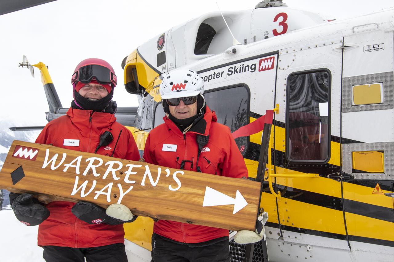 A dedicated heli-ski run on Saddle Mountain honouring Warren Miller.