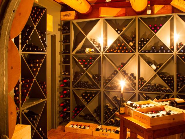 Award winning wine cellar at world's finest helicopter ski resort.